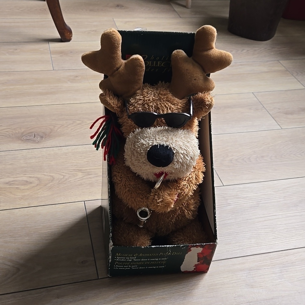 Christmas Sax Playing Reindeer Decoration